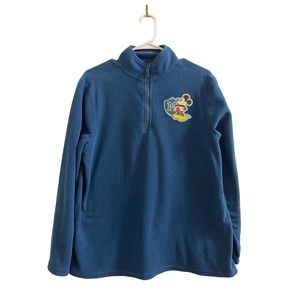 Disney Blue Quarter Zip Mickey Mouse S Pullover Y2K Fall Essential Disneyland